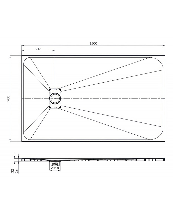 SET: WALK-IN KETIL + DUSCHWANNE VIDAR 90x150 198 cm - Rechteck Steinoptik SMC Schwarz Transparent Nano Glas | Glaswand