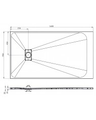 SET: WALK-IN KETIL + DUSCHWANNE VIDAR 90x160 198 cm - Rechteck Steinoptik SMC Schwarz Transparent Nano Glas | Glaswand