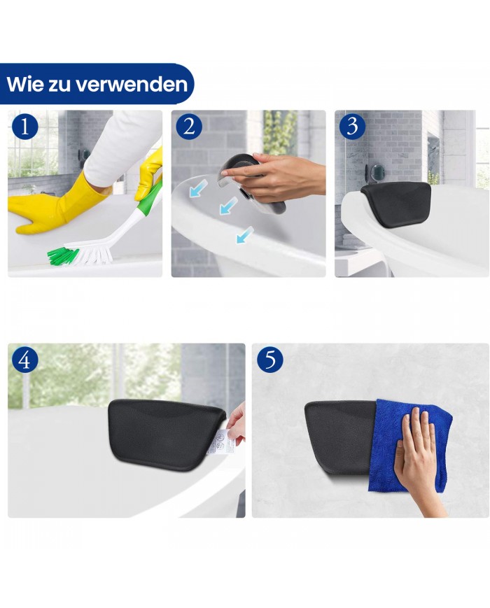 Kopfstütze KODI für Badewanne in Schwarz
