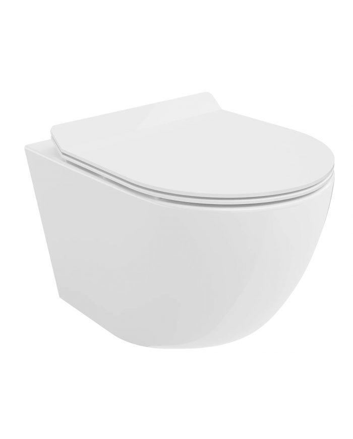 WC-Toilette: Schüssel ROLO Weiß mit Klosettsitz Slim Soft-Close