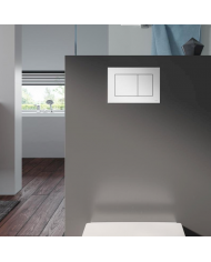 WC SET: Vorwandelement TECEbase + Toilette Rolo Schwarz + Schallschutzmatte + Betätigungsplatte in Weiß