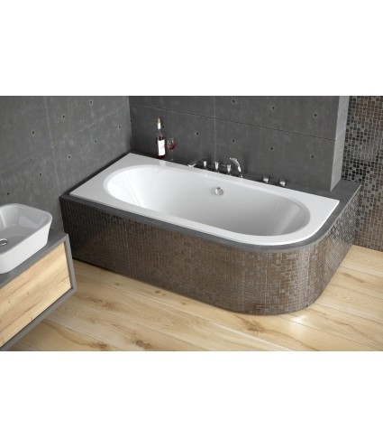 ECKBADEWANNE SLIM 160x75 LINKS AVITA Ablaufgarnitur + Füße GRATIS !