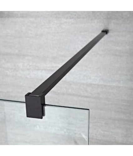 Walk in Duschkabine 110x195 AVEOS SCHWARZ Glas 8mm