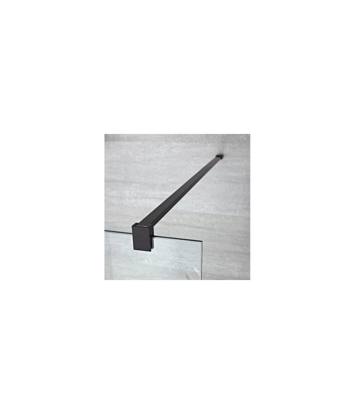 Walk in Duschkabine 130x195 AVEOS SCHWARZ Glas 8mm