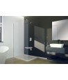 Walk in Duschkabine 140x195 AVEOS SCHWARZ Glas 8mm