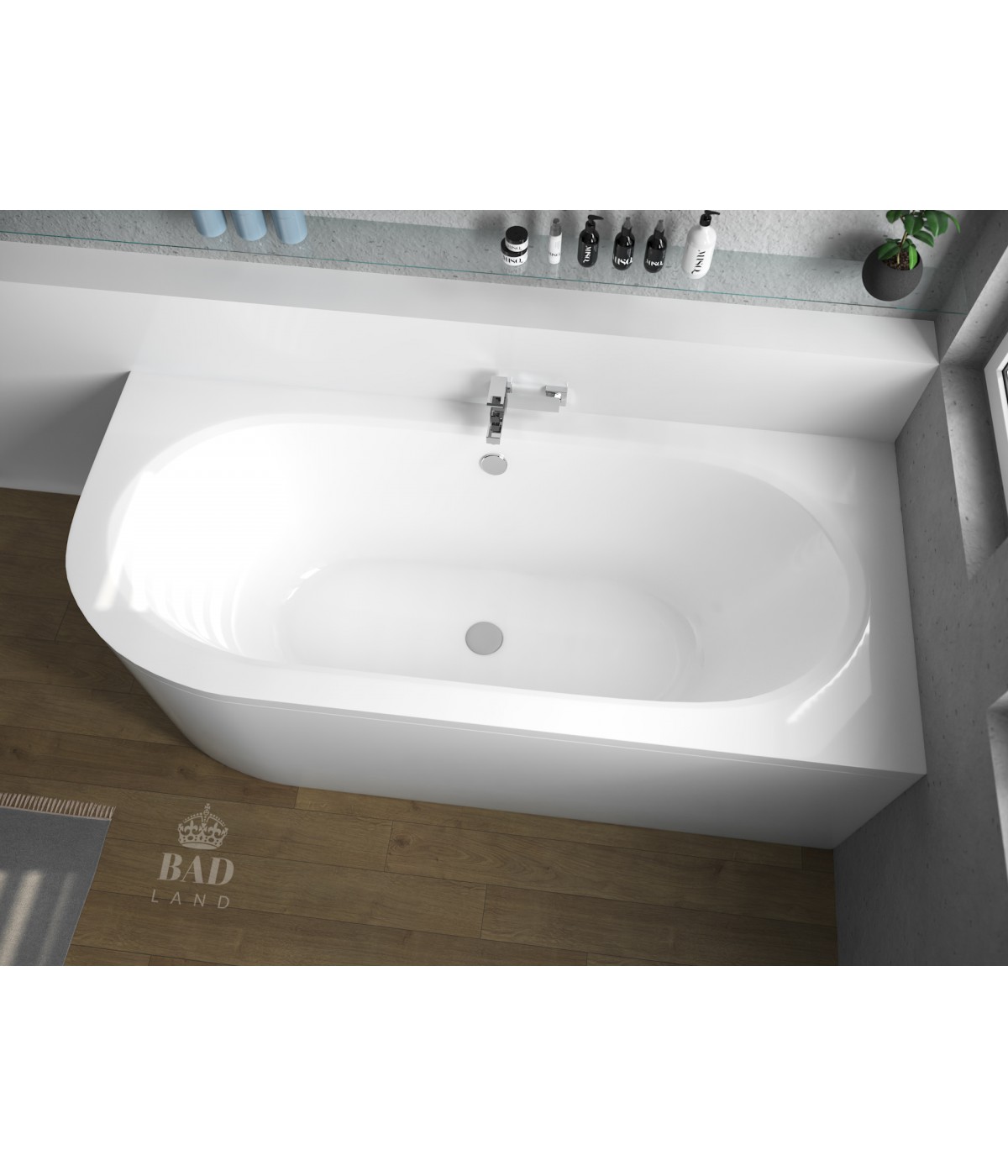 ECKBADEWANNE 170x75 RECHTS AVITA Ablaufgarnitur + Füße GRATIS !