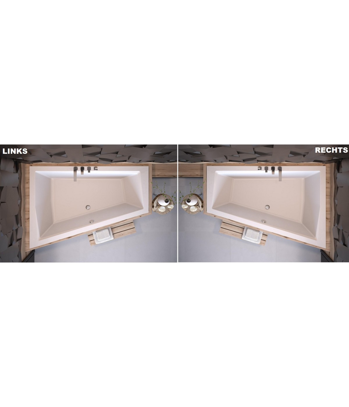ECKBADEWANNE 180x125 RECHTS für zwei Personen INTIMAS Ablaufgarnitur + Füße GRATIS !