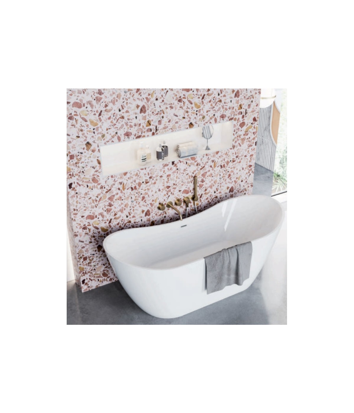 Freistehende Badewanne 180x80 ABI Weiß Ablaufgarnitur GRATIS!