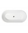 Freistehende Badewanne 150x75 AMONA Schwarz Matt Ablaufgarnitur GRATIS!