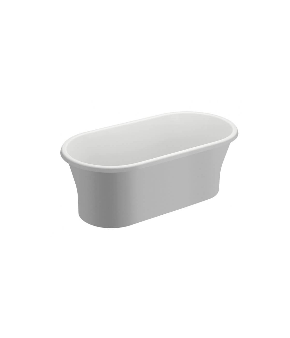 Freistehende Badewanne 150x75 AMONA Weiß Ablaufgarnitur GRATIS!