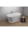 Freistehende Badewanne 150x75 Ida Mineral Composite LED Weiß Ablaufgarnitur GRATIS !