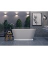 Freistehende Badewanne 150x75 Ida Mineral Composite LED Weiß Ablaufgarnitur GRATIS !