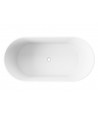Freistehende Badewanne 150x75 Ida Mineral Composite LED Weiß Ablaufgarnitur GRATIS !