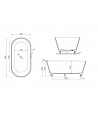 Freistehende Badewanne 150x75 Ida Mineral Composite LED Weiß Ablaufgarnitur GRATIS !