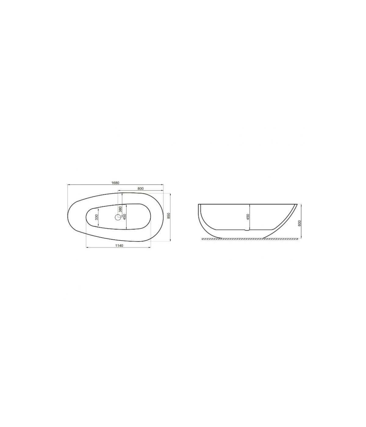 Freistehende Badewanne 170x85 SHILA Weiß Ablaufgarnitur GRATIS!
