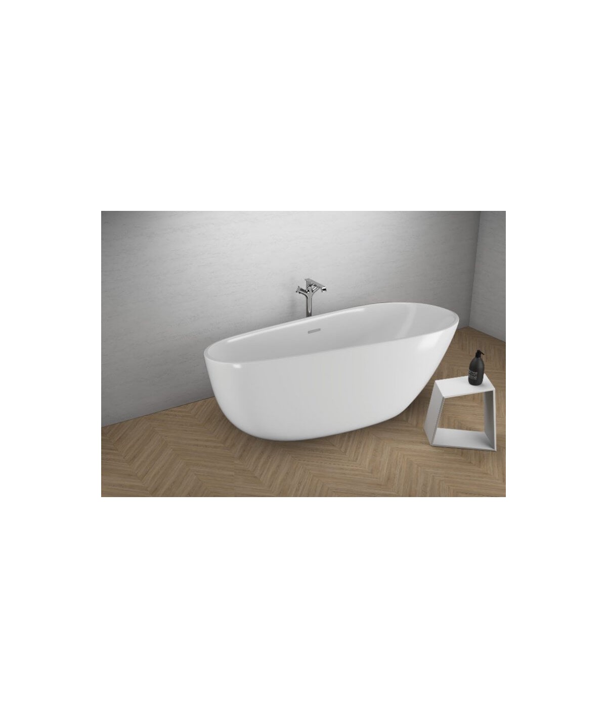Freistehende Badewanne 170x85 SHILA Weiß Ablaufgarnitur GRATIS!