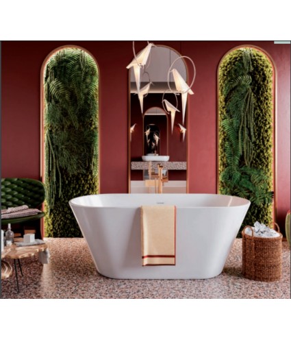 Freistehende Badewanne 160x80 UZO Weiß Ablaufgarnitur GRATIS!