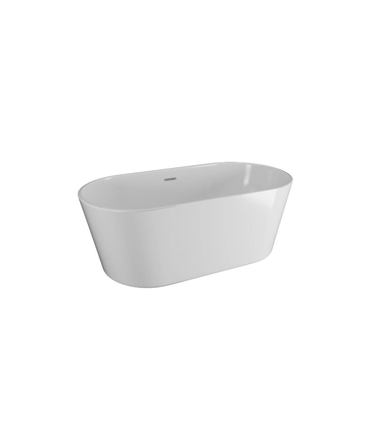 Freistehende Badewanne 160x80 UZO Weiß Ablaufgarnitur GRATIS!