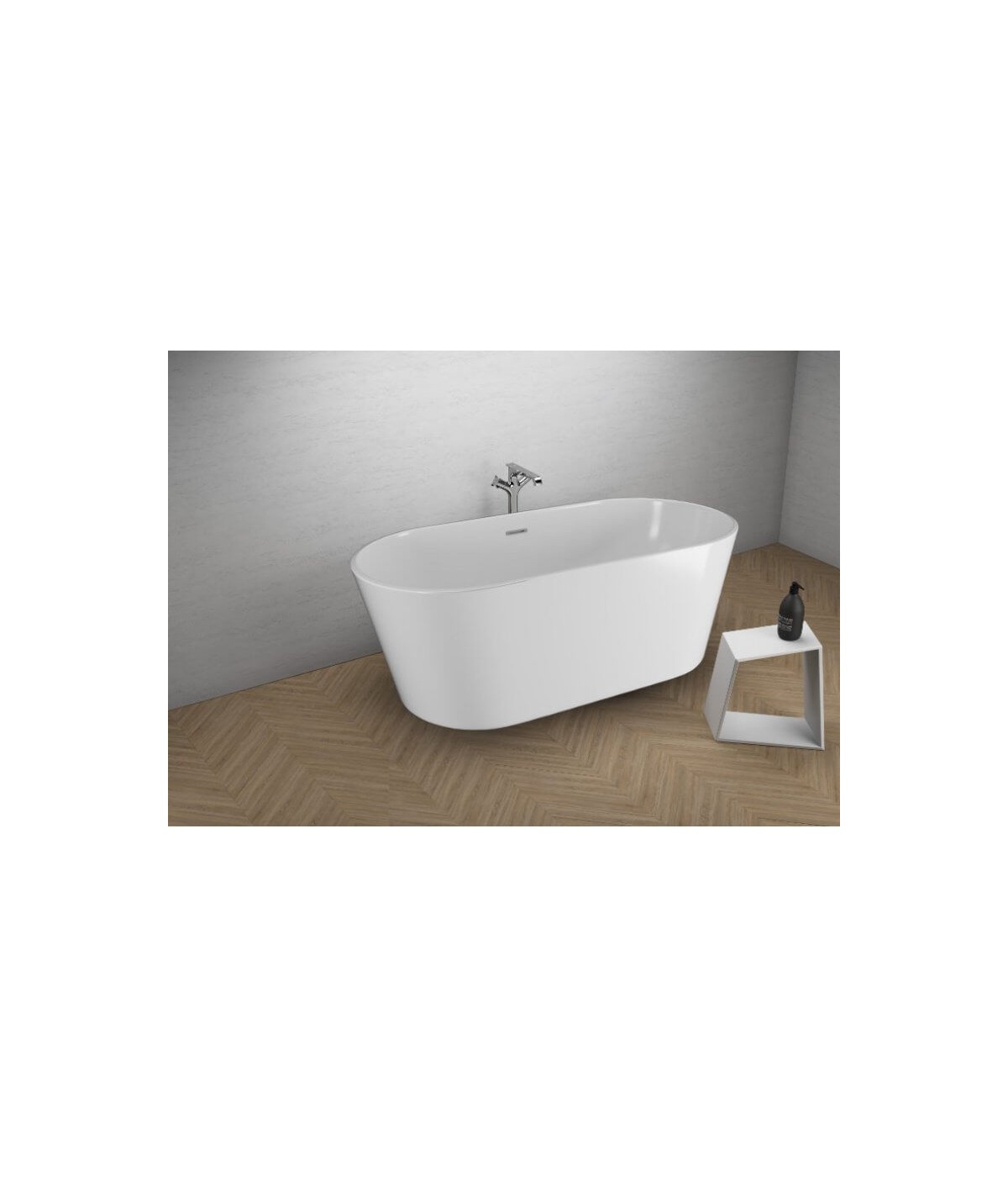Freistehende Badewanne 160x80 UZO Weiß Ablaufgarnitur GRATIS!