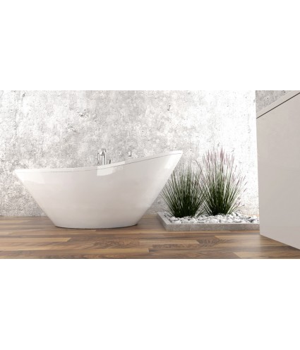 Freistehende Badewanne 180x80 ZOE Weiß Ablaufgarnitur GRATIS!