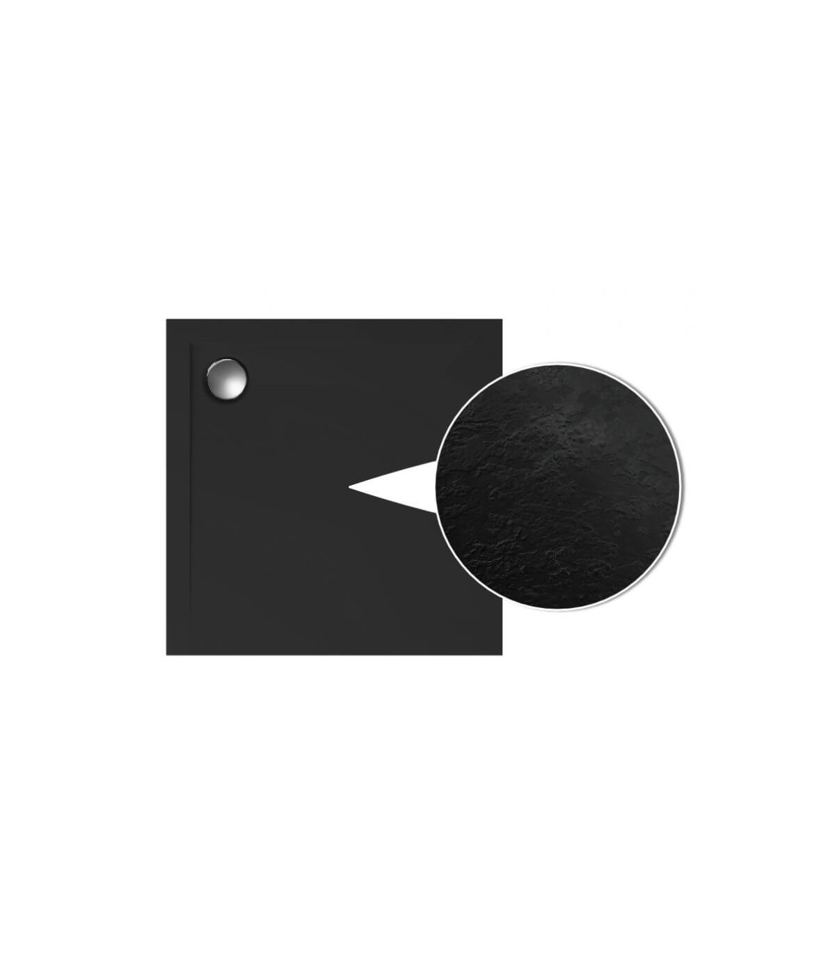 DUSCHWANNE QUADRATISCH 80x80 GEOSA SCHWARZ Ablaufgarnitur GRATIS !