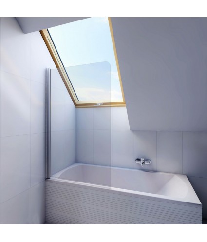 Badewannenabtrennung 1-teilig 80x140 Glas 5 mm