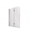 Badewannenabtrennung 2-teilig 100x140 Glas 5 mm