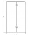 Badewannenabtrennung 2-teilig 100x140 Glas 5 mm