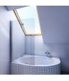 Badewannenabtrennung 2-teilig 100x140 Glas 5 mm