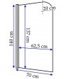 Badewannenabtrennung 1-teilig 70x140 TOPAZ Glas 5 mm