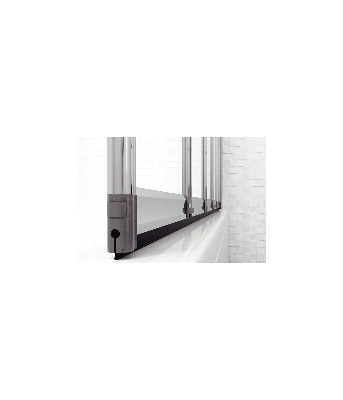 Badewannenabtrennung 5-teilig 120x140 IDEA Glas 5 mm