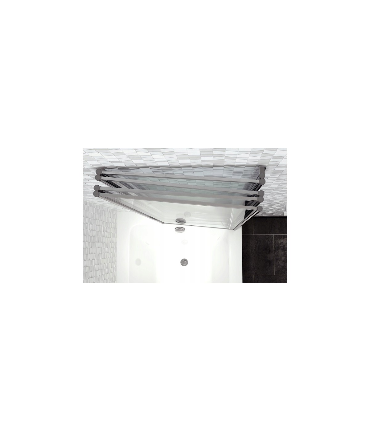 Badewannenabtrennung 5-teilig 120x140 IDEA Glas 5 mm