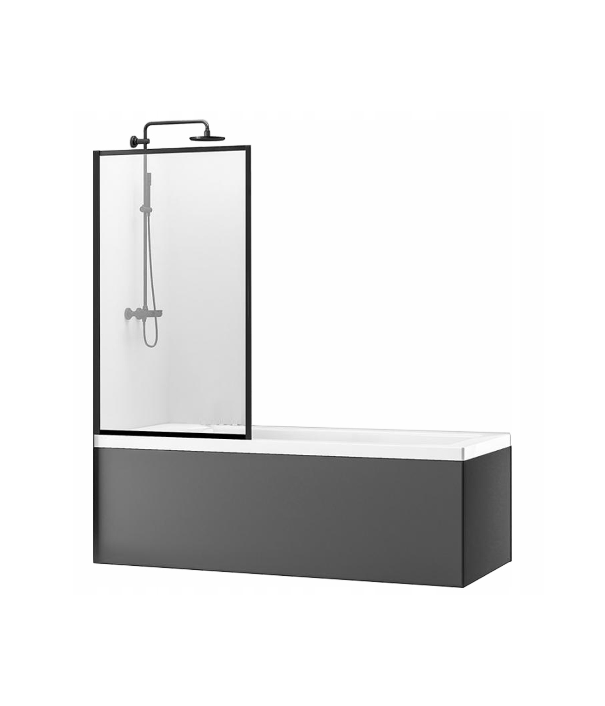 Badewannenabtrennung 1-teilig 70x140 LAGOS Glas 5 mm