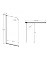 Badewannenabtrennung 1-teilig 70x140 PRIME 1 Glas 5 mm