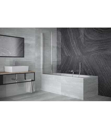 Badewannenabtrennung 2-teilig 90x140 PRIME 2 Glas 5 mm