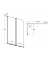 Badewannenabtrennung 2-teilig 90x140 PRIME 2 Glas 5 mm