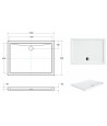 DUSCHWANNE RECHTECK 100x80 ALPINAS Ablaufgarnitur GRATIS !