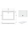 DUSCHWANNE RECHTECK 120x80 ALPINAS Ablaufgarnitur GRATIS !