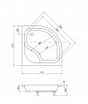 DUSCHWANNE VIERTELKREIS 80x80x24 DIPER I Ablaufgarnitur GRATIS !