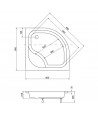 DUSCHWANNE VIERTELKREIS 90x90x24 DIPER I Ablaufgarnitur GRATIS !