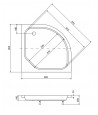 DUSCHWANNE VIERTELKREIS 80x80x15 DIPER II Ablaufgarnitur GRATIS !