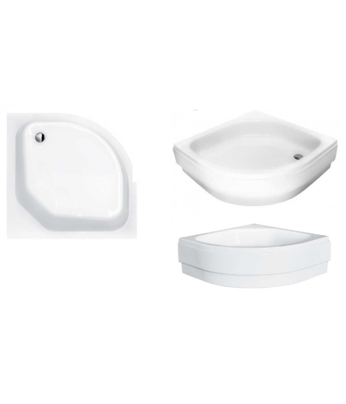 DUSCHWANNE VIERTELKREIS 80x80x15 DIPER II Ablaufgarnitur GRATIS !
