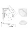 DUSCHWANNE VIERTELKREIS 80x80x15 OLIVER I Ablaufgarnitur GRATIS !