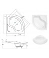 DUSCHWANNE VIERTELKREIS 80x80x15 OLIVER I Ablaufgarnitur GRATIS !