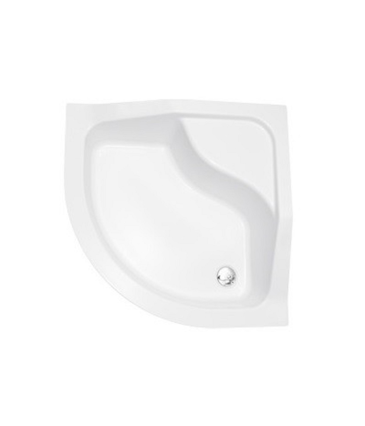 DUSCHWANNE VIERTELKREIS 80x80x15 OLIVER I Ablaufgarnitur GRATIS !