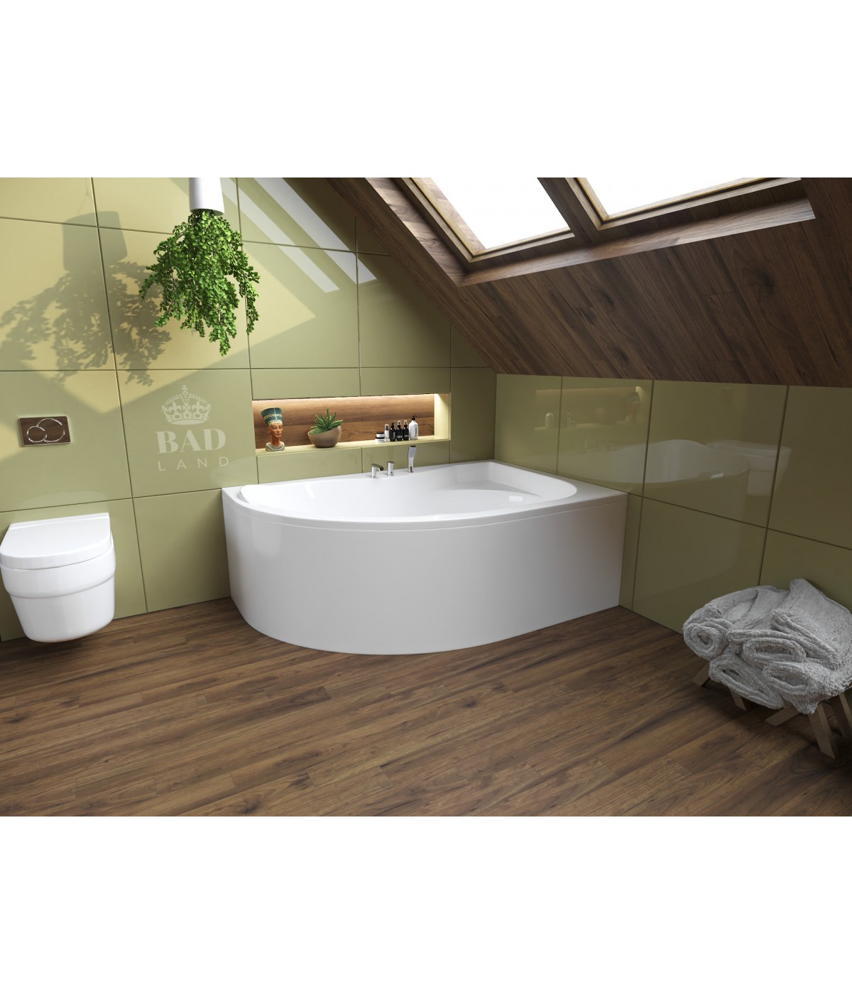 ECKBADEWANNE 170x110 RECHTS DORA Ablaufgarnitur + Füße GRATIS !