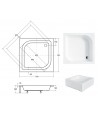 DUSCHWANNE QUADRATISCH 70x70 ARES Ablaufgarnitur + Füße GRATIS !