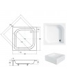 DUSCHWANNE QUADRATISCH 80x80 ARES Ablaufgarnitur + Füße GRATIS !