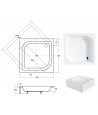 DUSCHWANNE QUADRATISCH 90x90 ARES Ablaufgarnitur + Füße GRATIS !