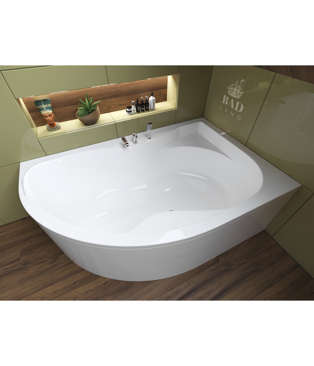 ECKBADEWANNE 170x110 RECHTS DORA Ablaufgarnitur + Füße GRATIS !